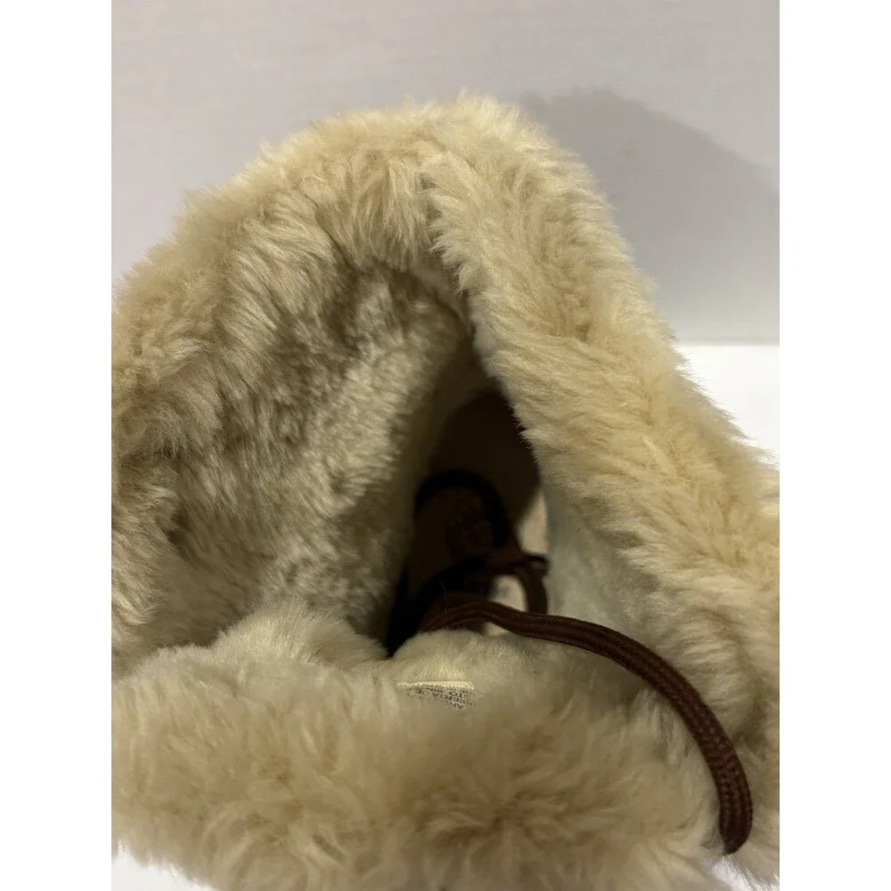 Earth Spirit Brown Suede Faux Fur Winter Hiking Boots Women’s US 9 Lace Up